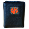 Clemson Tigers Leather Tri-fold Wallet